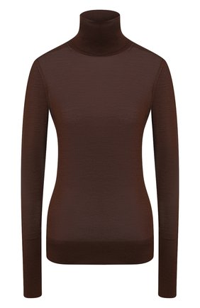Женская шелковая водолазка VICTORIA BECKHAM коричневого цвета по цене 53800 руб., арт. 1220KJU001290A | Фото 1 Женская шелковая водолазка VICTORIA BECKHAM коричневого цвета, арт. 1220KJU001290A | Фото 1