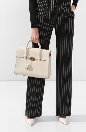Женская сумка bianca SAINT LAURENT белого цвета по цене 220000 руб., арт. 608976/02G0W | Фото 2 Женская сумка bianca SAINT LAURENT белого цвета, арт. 608976/02G0W | Фото 2