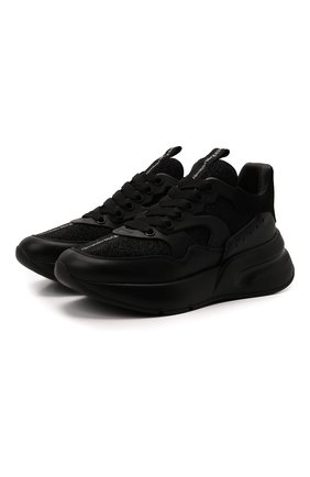 Женские кожаные кроссовки runner ALEXANDER MCQUEEN черного цвета по цене 43300 руб., арт. 621051/WHXIH | Фото 1 Женские кожаные кроссовки runner ALEXANDER MCQUEEN черного цвета, арт. 621051/WHXIH | Фото 1