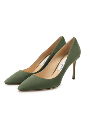 Женская замшевые туфли romy 85 JIMMY CHOO зеленого цвета по цене 42800 руб., арт. R0MY 85/SUE | Фото 1 Женская замшевые туфли romy 85 JIMMY CHOO зеленого цвета, арт. R0MY 85/SUE | Фото 1