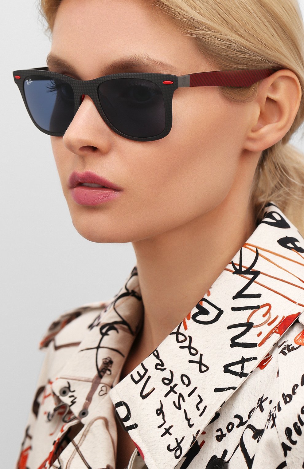 Женские солнцезащитные очки RAY-BAN красного цвета по цене 35300 руб., арт. 8395M-F05580 | Фото 2 Женские солнцезащитные очки RAY-BAN красного цвета, арт. 8395M-F05580 | Фото 2