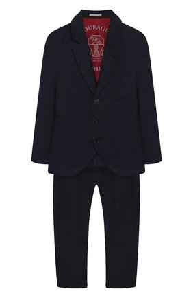 Детский костюм из льна и шерсти BRUNELLO CUCINELLI темно-синего цвета по цене 94500 руб., арт. BH422A102A | Фото 1 Детский костюм из льна и шерсти BRUNELLO CUCINELLI темно-синего цвета, арт. BH422A102A | Фото 1