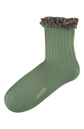 Детские хлопковые носки COLLEGIEN зеленого цвета, арт. 3458/36-44 | Фото 1 (Материал: Хлопок, Текстиль; Региональные ограничения белый список (Axapta Mercury): RU; Кросс-КТ: Носки)