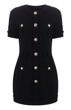 Женское хлопковое платье BALMAIN черного цвета по цене 132500 руб., арт. TF16127/C222 | Фото 1 Женское хлопковое платье BALMAIN черного цвета, арт. TF16127/C222 | Фото 1