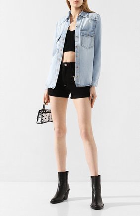 Женская джинсовая рубашка FRAME DENIM голубого цвета по цене 24150 руб., арт. HDSH207 | Фото 2 Женская джинсовая рубашка FRAME DENIM голубого цвета, арт. HDSH207 | Фото 2