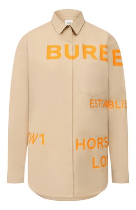 Женская хлопковая рубашка BURBERRY бежевого цвета по цене 38700 руб., арт. 8029006 | Фото 1 Женская хлопковая рубашка BURBERRY бежевого цвета, арт. 8029006 | Фото 1