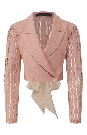 Женский шелковый жакет ULYANA SERGEENKO бежевого цвета по цене 190000 руб., арт. GCC012SS19P (0810т19) | Фото 1 Женский шелковый жакет ULYANA SERGEENKO бежевого цвета, арт. GCC012SS19P (0810т19) | Фото 1