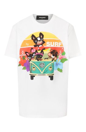 Женская хлопковая футболка DSQUARED2 белого цвета по цене 18150 руб., арт. S72GD0236/S22427 | Фото 1 Женская хлопковая футболка DSQUARED2 белого цвета, арт. S72GD0236/S22427 | Фото 1