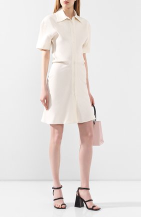 Женское платье из смеси льна и вискозы OFF-WHITE кремвого цвета по цене 54300 руб., арт. 0WDB236S20FAB0020100 | Фото 2 Женское платье из смеси льна и вискозы OFF-WHITE кремвого цвета, арт. 0WDB236S20FAB0020100 | Фото 2
