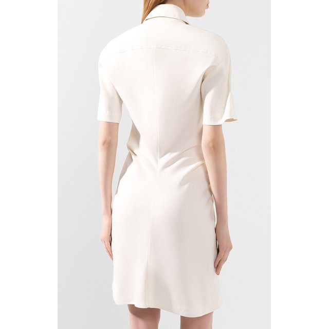 фото Платье из смеси льна и вискозы off-white