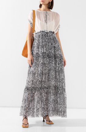 Женское платье-макси LANVIN черно-белого цвета по цене 318000 руб., арт. RW-DR387T-4555-E20 | Фото 2 Женское платье-макси LANVIN черно-белого цвета, арт. RW-DR387T-4555-E20 | Фото 2