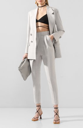 Женский двубортный жакет PROENZA SCHOULER серого цвета по цене 154000 руб., арт. R2022006-AY114 | Фото 2 Женский двубортный жакет PROENZA SCHOULER серого цвета, арт. R2022006-AY114 | Фото 2