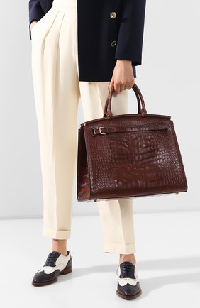Женская сумка rl 50 из кожи аллигатора RALPH LAUREN коричневого цвета по цене 2660000 руб., арт. 415814808/AMIS | Фото 2 Женская сумка rl 50 из кожи аллигатора RALPH LAUREN коричневого цвета, арт. 415814808/AMIS | Фото 2