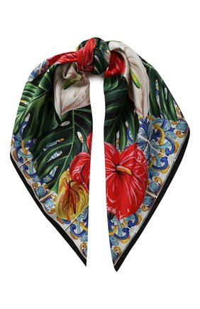 Женский шелковый платок DOLCE & GABBANA красного цвета по цене 26100 руб., арт. FN090R/GDU70 | Фото 1 Женский шелковый платок DOLCE & GABBANA красного цвета, арт. FN090R/GDU70 | Фото 1