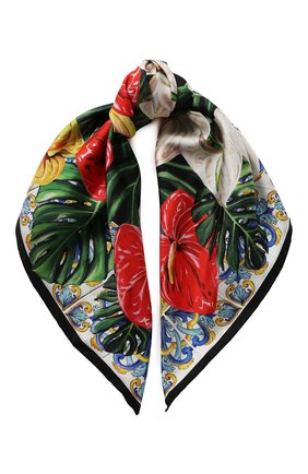Женский шелковый платок DOLCE & GABBANA красного цвета по цене 19950 руб., арт. FN092R/GDU71 | Фото 1 Женский шелковый платок DOLCE & GABBANA красного цвета, арт. FN092R/GDU71 | Фото 1