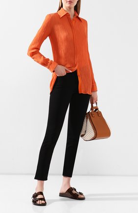 Женские кожаные шлепанцы GIORGIO ARMANI коричневого цвета по цене 82100 руб., арт. X1P984/XF461 | Фото 2 Женские кожаные шлепанцы GIORGIO ARMANI коричневого цвета, арт. X1P984/XF461 | Фото 2