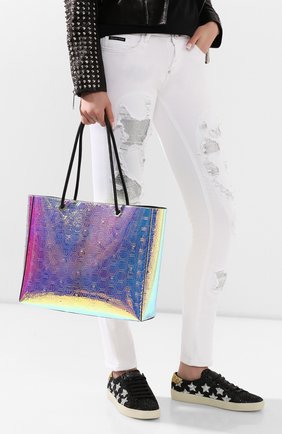 Женская сумка-шопер PHILIPP PLEIN разноцветного цвета по цене 77010 руб., арт. P20A WBA1236 PLE073N | Фото 2 Женская сумка-шопер PHILIPP PLEIN разноцветного цвета, арт. P20A WBA1236 PLE073N | Фото 2
