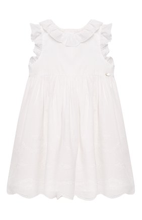 Женский хлопковое платье TARTINE ET CHOCOLAT белого цвета, арт. TQ30111/4A-5A | Фото 1 (Рукава: Короткие; Материал внешний: Хлопок; Материал подклада: Хлопок)