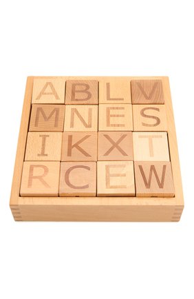 Детского набор кубиков с алфавитом KID`S CONCEPT бежевого цвета, арт. 412775 | Фото 1 (Региональные ограничения белый список (Axapta Mercury): RU)