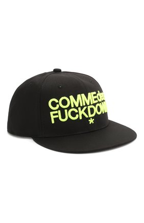 Мужской хлопковая бейсболка COMME DES FUCKDOWN черного цвета по цене 2995 руб., арт. CDFA13NG | Фото 1 Мужской хлопковая бейсболка COMME DES FUCKDOWN черного цвета, арт. CDFA13NG | Фото 1