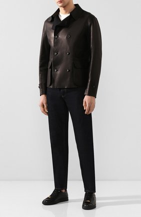 Мужская кожаная куртка GIORGIO ARMANI черного цвета по цене 457500 руб., арт. 5SR13P/5SP18 | Фото 2 Мужская кожаная куртка GIORGIO ARMANI черного цвета, арт. 5SR13P/5SP18 | Фото 2