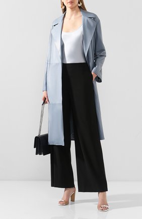 Женское кожаное пальто GIORGIO ARMANI голубого цвета по цене 797500 руб., арт. 5AL08P/5AP19 | Фото 2 Женское кожаное пальто GIORGIO ARMANI голубого цвета, арт. 5AL08P/5AP19 | Фото 2