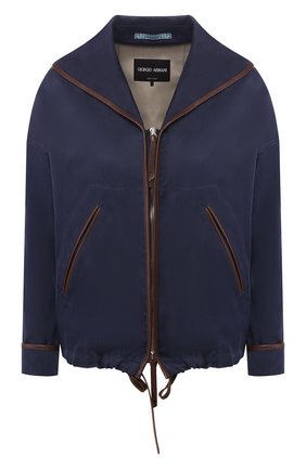 Женская куртка GIORGIO ARMANI темно-синего цвета по цене 133000 руб., арт. 0SH0C039/T01HM | Фото 1 Женская куртка GIORGIO ARMANI темно-синего цвета, арт. 0SH0C039/T01HM | Фото 1