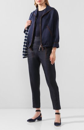 Женская куртка GIORGIO ARMANI темно-синего цвета по цене 133000 руб., арт. 0SH0C039/T01HM | Фото 2 Женская куртка GIORGIO ARMANI темно-синего цвета, арт. 0SH0C039/T01HM | Фото 2