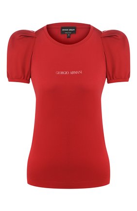 Женская хлопковая футболка GIORGIO ARMANI красного цвета по цене 39950 руб., арт. 3HAM52/AJJZZ | Фото 1 Женская хлопковая футболка GIORGIO ARMANI красного цвета, арт. 3HAM52/AJJZZ | Фото 1