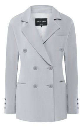 Женский шелковый жакет GIORGIO ARMANI голубого цвета по цене 309000 руб., арт. 0SHGG0D5/T01S8 | Фото 1 Женский шелковый жакет GIORGIO ARMANI голубого цвета, арт. 0SHGG0D5/T01S8 | Фото 1