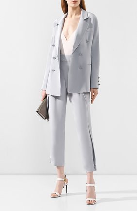 Женский шелковый жакет GIORGIO ARMANI голубого цвета по цене 309000 руб., арт. 0SHGG0D5/T01S8 | Фото 2 Женский шелковый жакет GIORGIO ARMANI голубого цвета, арт. 0SHGG0D5/T01S8 | Фото 2