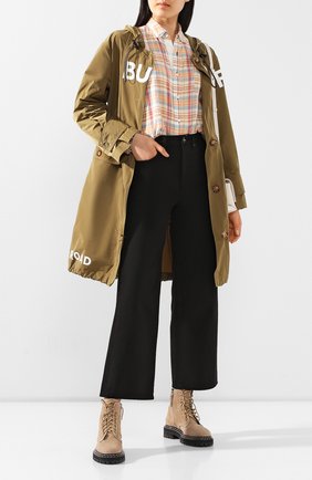 Женский плащ polperro BURBERRY хаки цвета по цене 76100 руб., арт. 8029106 | Фото 2 Женский плащ polperro BURBERRY хаки цвета, арт. 8029106 | Фото 2