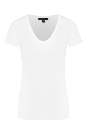 Женская хлопковая футболка JAMES PERSE белого цвета, арт. WELJ3331 | Фото 1 (Рукава: Короткие; Материал внешний: Хлопок; Длина (для топов): Стандартные; Стили: Кэжуэл, Минимализм; Принт: Без принта; Женское Кросс-КТ: Футболка-одежда)