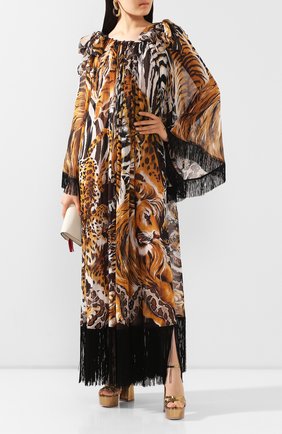 Женское шелковое платье DOLCE & GABBANA коричневого цвета по цене 242000 руб., арт. F6I1LT/FI1T8 | Фото 2 Женское шелковое платье DOLCE & GABBANA коричневого цвета, арт. F6I1LT/FI1T8 | Фото 2