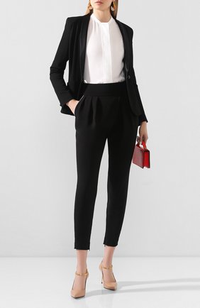 Женские шелковые брюки GIORGIO ARMANI черного цвета по цене 117500 руб., арт. 0SHPP0BY/T01TY | Фото 2 Женские шелковые брюки GIORGIO ARMANI черного цвета, арт. 0SHPP0BY/T01TY | Фото 2 (Материал внешний: Шелк; Женское Кросс-КТ: Брюки-одежда; Силуэт Ж (брюки и джинсы): Узкие; Длина (брюки, джинсы): Укороченные)