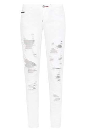 Женские джинсы PHILIPP PLEIN белого цвета по цене 61155 руб., арт. P20C WDT1317 PDE004N | Фото 1 Женские джинсы PHILIPP PLEIN белого цвета, арт. P20C WDT1317 PDE004N | Фото 1