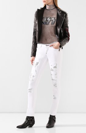 Женские джинсы PHILIPP PLEIN белого цвета по цене 61155 руб., арт. P20C WDT1317 PDE004N | Фото 2 Женские джинсы PHILIPP PLEIN белого цвета, арт. P20C WDT1317 PDE004N | Фото 2