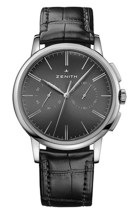 Мужские часы elite chronograph classic ZENITH бесцветного цвета по цене 632000 руб., арт. 03.2270.4069/26.C | Фото 1 Мужские часы elite chronograph classic ZENITH бесцветного цвета, арт. 03.2270.4069/26.C | Фото 1 (Механизм: Автомат; Материал корпуса: Сталь; Цвет циферблата: Чёрный)
