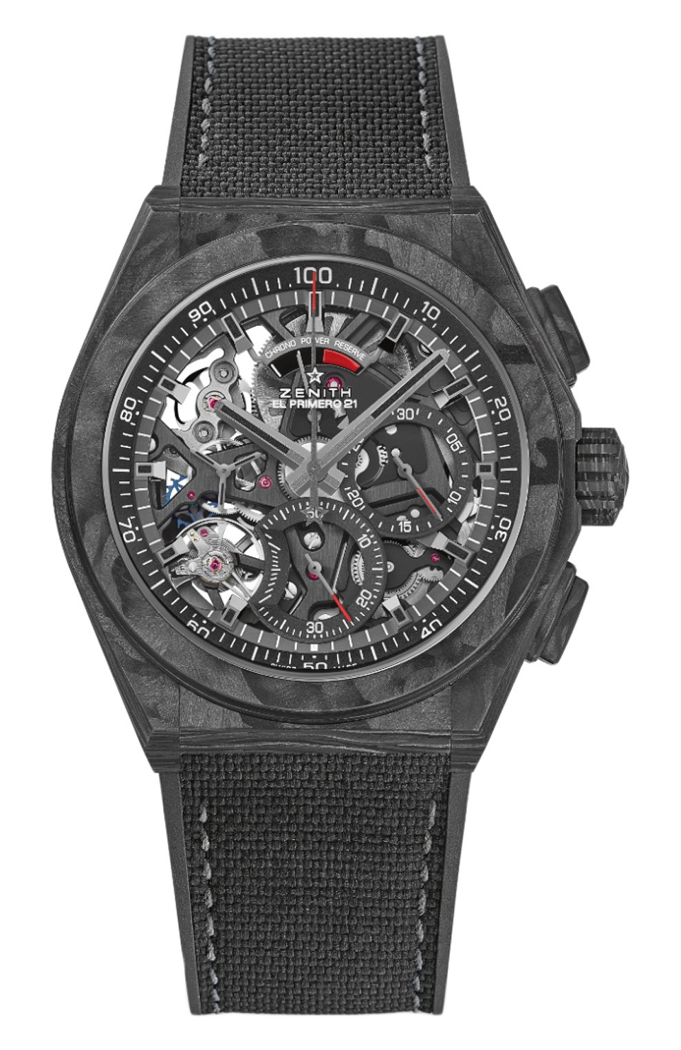 Мужские часы defy el primero 21 ZENITH черного цвета, арт. 10.9000.9004/96.R | Фото 1