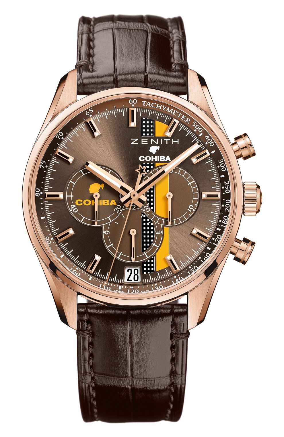 Мужские часы 36000 vph chronomaster 1969 cohiba ZENITH бесцветного цвета, арт. 18.2041.400/76.C | Фото 1 (Механизм: Автомат; Материал корпуса: Розовое золото; Цвет циферблата: Другое)
