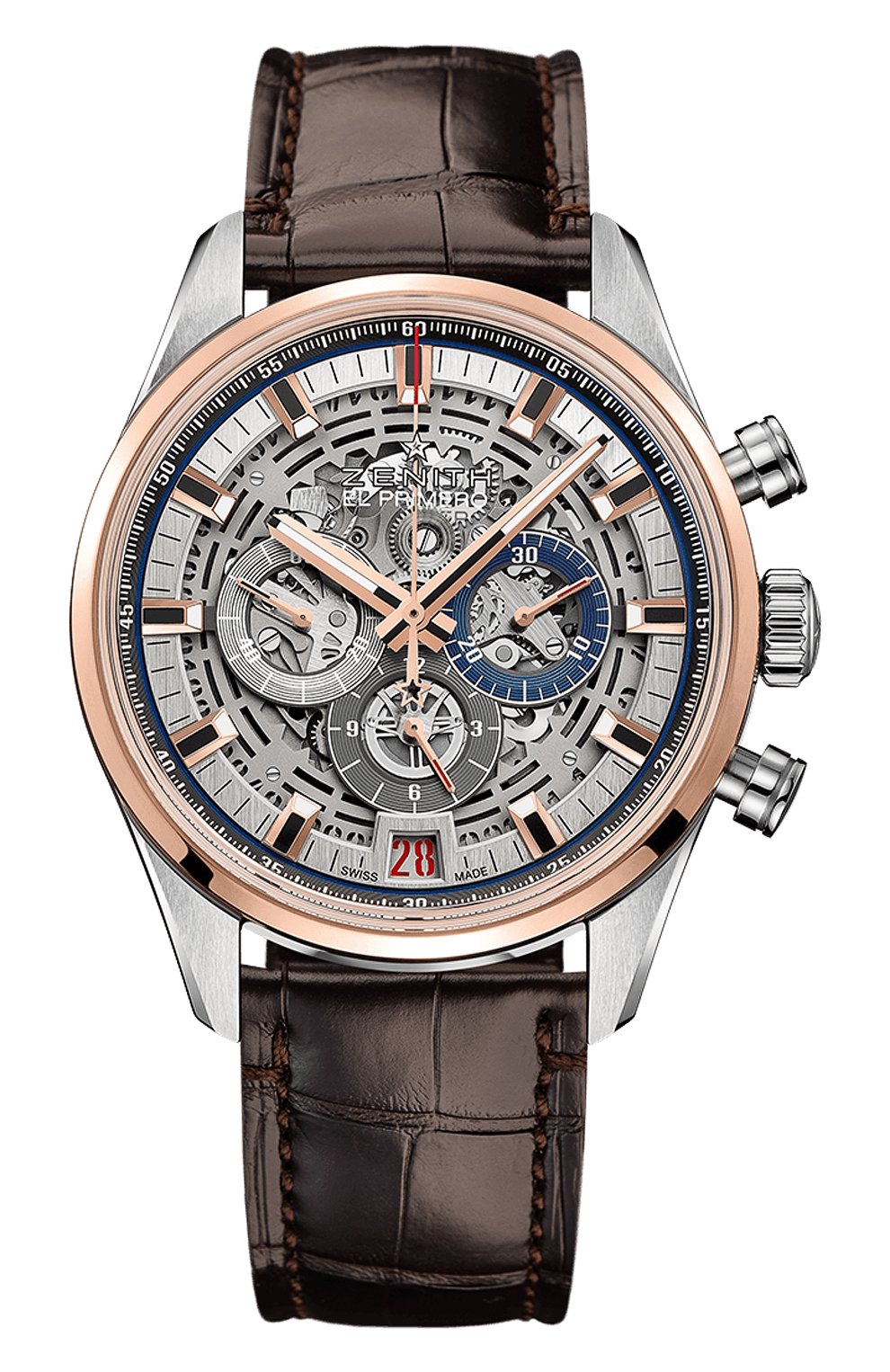 Мужские часы chronomaster el primero full open ZENITH серебряного цвета, арт. 51.2081.400/78.C | Фото 1