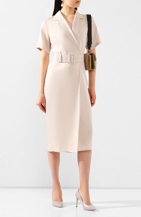 Женская кожаные туфли GIORGIO ARMANI светло-серого цвета по цене 41200 руб., арт. X1E719/XC087 | Фото 2 Женская кожаные туфли GIORGIO ARMANI светло-серого цвета, арт. X1E719/XC087 | Фото 2
