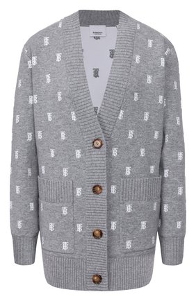 Женский кардиган BURBERRY серого цвета по цене 59900 руб., арт. 8028721 | Фото 1 Женский кардиган BURBERRY серого цвета, арт. 8028721 | Фото 1
