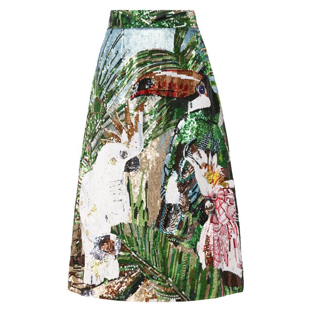 Шелковая юбка с пайетками Dolce & Gabbana