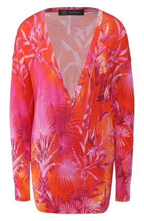Женская шелковый пуловер VERSACE фуксия цвета по цене 99500 руб., арт. A86339/A234741 | Фото 1 Женская шелковый пуловер VERSACE фуксия цвета, арт. A86339/A234741 | Фото 1