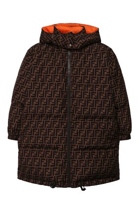 Детского двусторонний пуховик FENDI оранжевого цвета по цене 95200 руб., арт. JUA077/AAC1/8A-12+ | Фото 1 Детского двусторонний пуховик FENDI оранжевого цвета, арт. JUA077/AAC1/8A-12+ | Фото 1