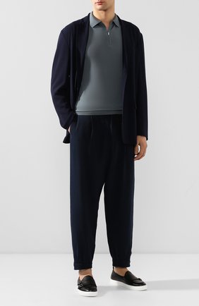 Мужской льняные брюки GIORGIO ARMANI темно-синего цвета по цене 69950 руб., арт. 0SGPP0AW/T00PI | Фото 2 Мужской льняные брюки GIORGIO ARMANI темно-синего цвета, арт. 0SGPP0AW/T00PI | Фото 2
