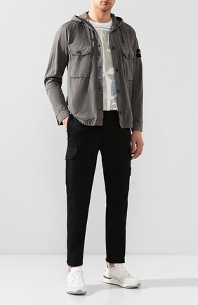 Мужская хлопковая рубашка STONE ISLAND темно-серого цвета по цене 25650 руб., арт. 721512408 | Фото 2 Мужская хлопковая рубашка STONE ISLAND темно-серого цвета, арт. 721512408 | Фото 2