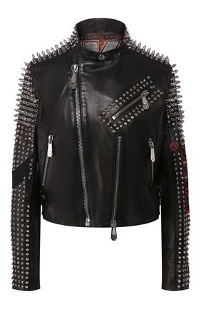 Женская кожаная куртка PHILIPP PLEIN черного цвета по цене 407700 руб., арт. P20C WLB0718 PLE010N | Фото 1 Женская кожаная куртка PHILIPP PLEIN черного цвета, арт. P20C WLB0718 PLE010N | Фото 1