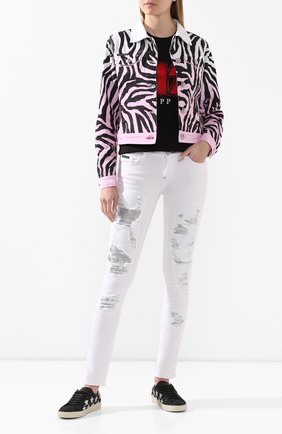 Женская джинсовая куртка PHILIPP PLEIN белого цвета по цене 90600 руб., арт. P20C WDB0381 PDE004N | Фото 2 Женская джинсовая куртка PHILIPP PLEIN белого цвета, арт. P20C WDB0381 PDE004N | Фото 2